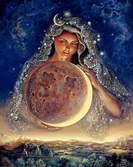 Image result for Night Goddess and Moon