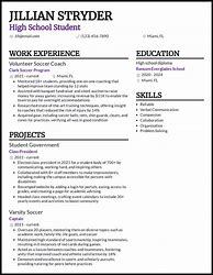 Image result for High School Student Resume