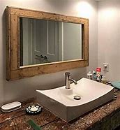 Image result for Wood Framed Bathroom Mirrors
