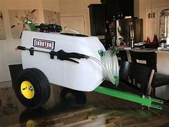 Image result for Ironton Tow-Behind Trailer Broadcast And Spot Sprayer - 13-Gallon Capacity, 1 GPM, 12 Volt DC