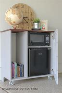 Image result for Mini Fridge Cabinet with Storage