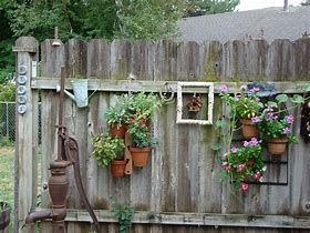 Image result for Vinyl Fence Hanging Planters