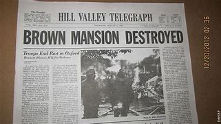 Image result for Back to the Future Newspaper Article Brown Mansion