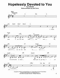 Image result for Hopelessly Devoted to You BB Sheet Music