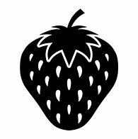 Image result for Strawberry Black & White SVG