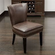 Image result for Brown Leather Dining Room Chairs