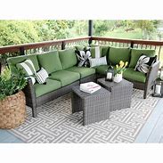 Image result for Wicker Patio Furniture with Green Cushions