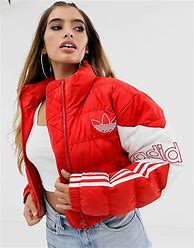 Image result for Red Puffer Jacket Adidas