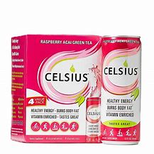 Image result for Celsius Green Tea - 4 Drinks Raspberry Acai - Protein & Fitness - Food & Accessories