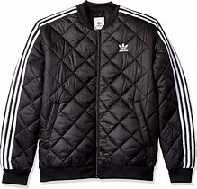 Image result for Black Adidas Jacket with Blue Stripes
