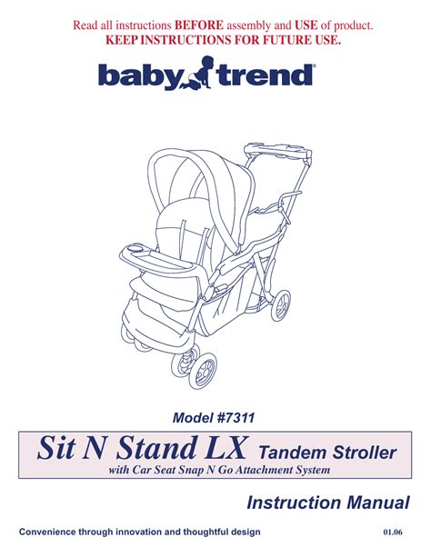 Baby Trend 7311 User Manual   19 pages   Also for  7311LX   SIT N  