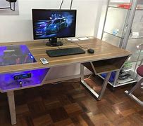 Image result for Wooden Gaming Computer Desk