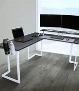 Image result for White L-shaped Gaming Desk