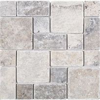 Image result for Satori Silver Crescent 12-In X 12-In Honed Natural Stone Travertine Versailles Stone Look Wall Tile | 1001-0181-0