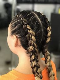 Image result for Two Dutch Braids On Black Hair