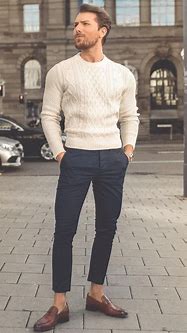 Image result for Tan Sweater Outfit Men