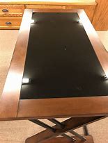 Image result for Glass Desk Wood Frame