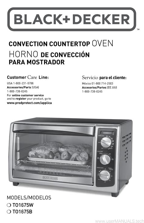Black and Decker CONVECTION COUNTERTOP OVEN TO1675B User Manual