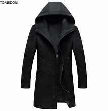 Image result for Men's Long Hooded Coat