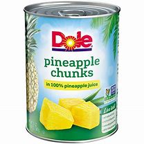 Image result for Dole Canned Pineapple Chunks In 100% Fruit Juice, 8 Oz, 12 Count