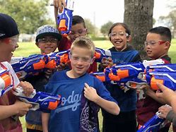 Image result for Kids Playing Nerf War