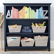Image result for Bookshelf with Basket Storage