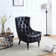 Image result for Black Leather Living Room Chairs