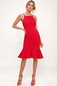 Image result for Red Bodycon Midi Dress