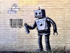 Image result for Banksy Tagging Robot