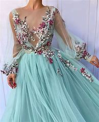 Image result for Blue Floral Prom Dresses