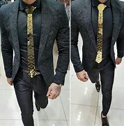 Image result for Black and Gold Dress Shirt Men