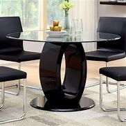 Image result for Black Glass Round Dining Table