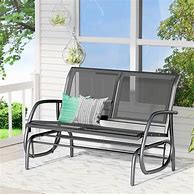 Image result for Outsunny 2-Person Black Outdoor Double Rocker Glider Bench