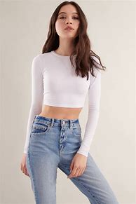 Image result for Long Sleeve Graphic Crop Top