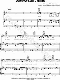 Image result for Comfortably Numb Piano Sheet Music