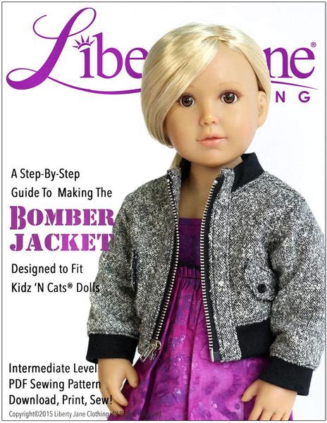 Liberty Jane Bomber Jacket Doll Clothes Pattern Kidz N Cats Dolls  