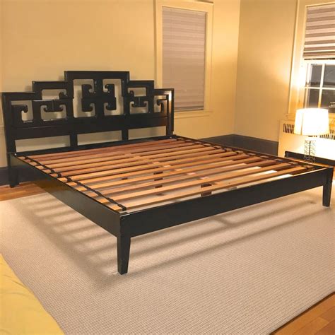 Hollywood Regency King Size Platform Bed and Headboard by Century For  