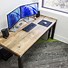 Image result for Reclaimed Wood Steel Desk