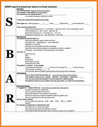 Image result for Sbar Nursing Report