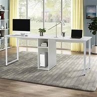 Image result for 2 Person Home Office Desk with Keyboard Tray