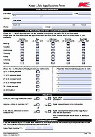 Image result for Kmart Job Application Form Printable