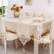 Image result for Collections Etc Kitchen Table Placemat And Centerpiece Set - 7 Pc Beige