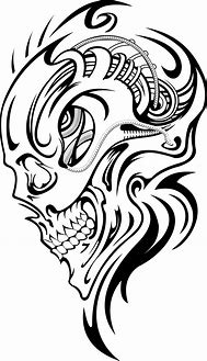Image result for Tribal Skull Tattoo Outlines