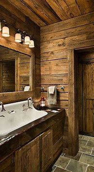 Image result for Bathroom Wood Rustic