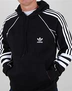 Image result for Black Adidas Hoodie with Red Stripes