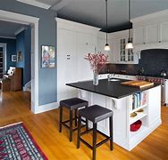 Image result for Blue Kitchen Cabinets GE Slate Appliance