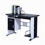Image result for Black Office Desk with Shelves and Drawers
