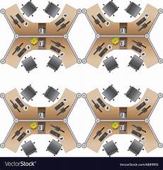 Office Furniture workstation top view for interior