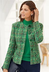 Image result for Green Tweed Jacket with Leather Trim