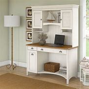 Image result for White Desk with Hutch and Drawers